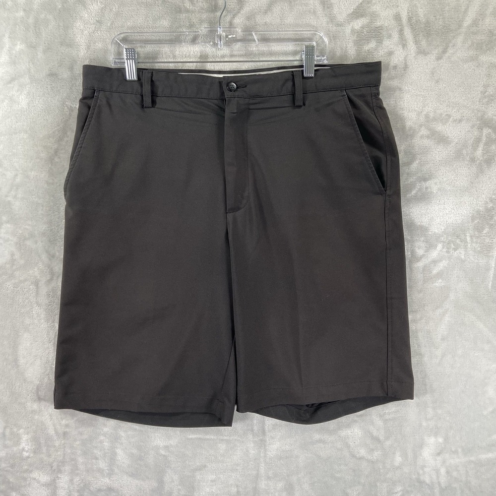 Footjoy FJ Shorts men's 36 Performance Golf Chino 10" Inseam Black Flat Front